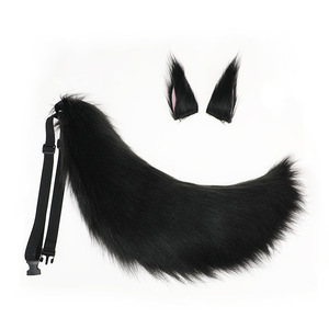 <span class=keywords><strong>Cola</strong></span> de lobo grande hecha a mano para Halloween, orejas y <span class=keywords><strong>cola</strong></span> de animal de peluche, accesorios de cosplay, <span class=keywords><strong>cola</strong></span> de zorro de peluche - Product Image 2