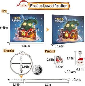 Natale calendario dell'avvento braccialetti 2026 per le ragazze 24 giorni calendario natale conto alla rovescia fai da te Kit <span class=keywords><strong>regalo</strong></span> - Product Image 3