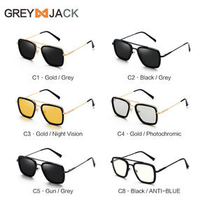 Lunettes de soleil polarisées unisexes, monture dorée, verres TAC, protection UV400, vision nocturne, lunettes de conduite, type 3, pare-soleil, monture en métal TR90 - Product Image 5