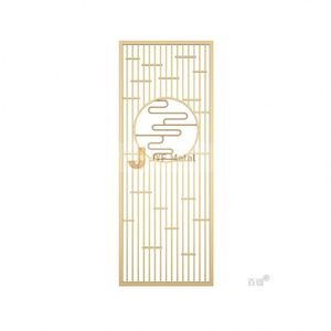 Luxury Design Stainless Steel Square Gold Color Waterproof Translucent Movable Multifunctional Customized Room Dividers <b>Screen</b> - Product Image 2
