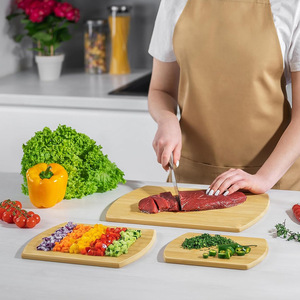 Bamboo Chopping Blocks <b>Square</b> Antibacterial Kitchen Cutting Board <b>Set</b> For Home Use - Product Image 3
