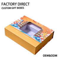 Caja de Regalo de Lujo Personalizada con Forma de Libro Magnético con Tapa Abatible Color Caqui, Ventana Transparente, Inserto de EVA, Impresión a Color, Papel Rígido