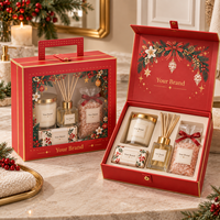 Weihnachtsszenen-Schaufensterdekoration mit Tragegriff, Goldton-Verzierung, OEM Papierpräsentationsbox, Stabile Geschenkbox