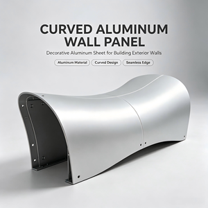 Sistema de Fachada Curva de Aluminio, Panel Decorativo de Doble Curvatura, Revestimiento de Paredes Exteriores para Centro Comercial y Sala de Exposiciones - Product Image 2