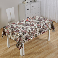 Nappe en PVC métallique brillant RNPT, motif botanique, avec support tissé, imperméable et anti-taches, pour table de repas extérieure