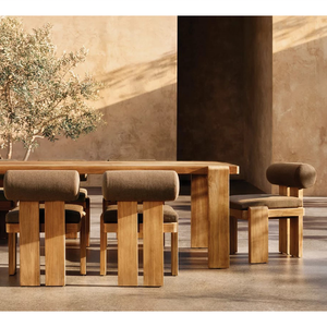 Vendite dirette della fabbrica <span class=keywords><strong>tavolo</strong></span> da pranzo <span class=keywords><strong>in</strong></span> <span class=keywords><strong>Teak</strong></span> minimalista per uso esterno giardino giardino Hotel perfetto per riunioni eleganti - Product Image 1