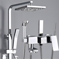 Système de robinet de douche mural moderne argent noir or pluie