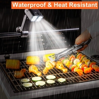 Lampe de poignée de gril à LED alimentée par batterie pour barbecue extérieur la nuit, accessoires de gril à LED super lumineux à double tête réglable cadeau de barbecue