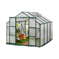 Serre de jardin de style moderne feuille de polycarbonate de style de vie facilement assemblée cadre en aluminium solide étanche à l'eau pour un usage domestique