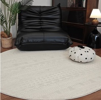 Tapis circulaire nordique style crème, tapis de salon effet cachemire, tapis de table basse, tapis de sol imperméable pour chambre, couverture de canapé
