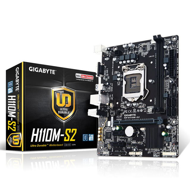 GIGABYTE GA-H110M-S2 Used Motherboard with INTEL Socket 1151 Supports 7th 6th Intel Core Processors