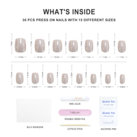 Faux ongles carrés courts brillants de haute qualité, 30 pièces, design laser, personnalisés, effet chrome, à presser, couverture complète des doigts