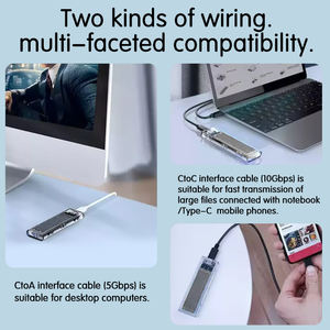 M2 SSD مع علبة USB عالية السرعة Gen 10Gbps محول SATA NGFF خارجي لـ 1.2 قرص SSD حاوية قشرة صلبة - Product Image 5