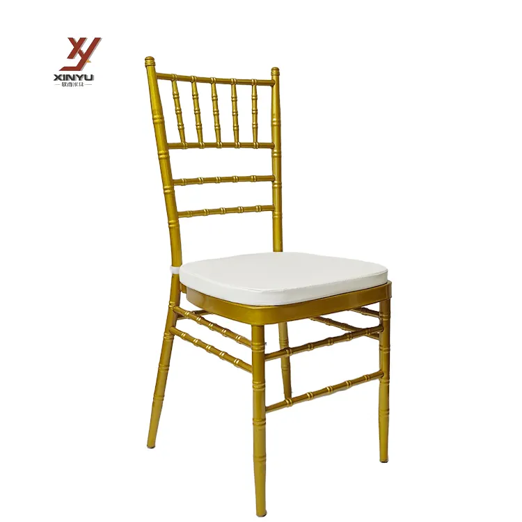 China Hot-Sell Aluguer Banquete Recepção Luxuoso E Bonito Casamento Ouro Superior Metal Wedding Chair