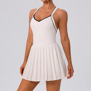 กระโปรงโยคะผู้หญิงน้ำหนักเบา ยืดหยุ่นสูง ระบายอากาศ แห้งเร็ว จีบระบาย เหมาะสำหรับวิ่ง กอล์ฟ เทนนิส พร้อมกางเกงซับในมีกระเป๋า - Product Image 4