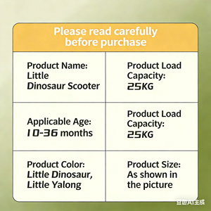Macchina Giocattolo a Forma di Dinosauro con Ruote Silenziose e Anti-Ribaltamento per <span class=keywords><strong>Bambini</strong></span> 1-3 Anni - Regalo di Compleanno Unisex - Product Image 6