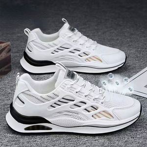 Baskets sportives blanches en maille à lacets, respirantes, à bout rond, semelle extérieure en caoutchouc, semelle intermédiaire en EVA, chaussures décontractées toutes saisons - Product Image 4