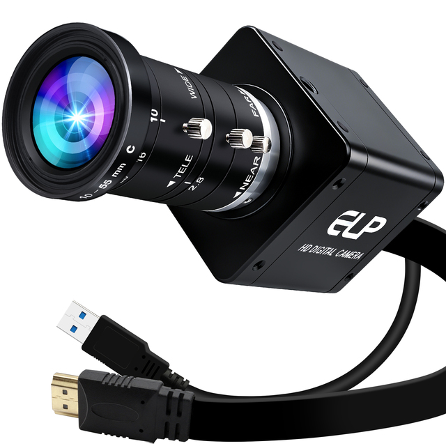 ELP 4K 60fps USB3.0 Camera Manual 5X Zoom CS 10-55mm Lens Webcam H.264 IMX678 Lightburn Camera UVC for Zoom Video,WindowsLinux