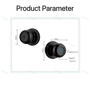 AUVINX Kunci Pintu <span class=keywords><strong>Digital</strong></span> Pintar Sidik Jari Smart <span class=keywords><strong>Door</strong></span> Lock Tuya BT Tanpa Kunci Deadbolt Knob Lock - Product Image 6