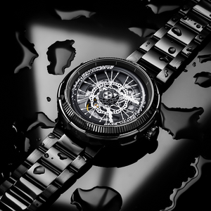 Reloj Mecánico Unisex de Alta Gama con Diseño Hueco de Acero Inoxidable, Estilo Creativo con Elementos de Llanta de Bicicleta - Product Image 2