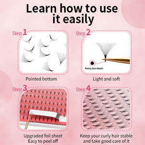 Ciglia Finte Premontate Artstar per Extension, Nero Intenso 10D, Vassoi <span class=keywords><strong>Jumbo</strong></span> di Ciglia a Ventaglio - Product Image 6