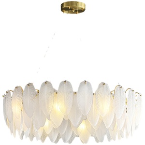 <span class=keywords><strong>Lustre</strong></span> en verre à plumes créatif de luxe léger à la française, adapté à la <span class=keywords><strong>chambre</strong></span> principale, à la salle à manger, au salon - Product Image 6