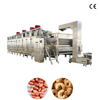 Four de torréfaction de noix continu intelligent à circulation d'air chaud, en acier inoxydable, contrôlé par PLC, 2000 kg/h, avec moteur et boîte de vitesses