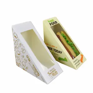 3 Sizes Gift Handmade Cake Packaging Kraft Paper Boxes Brown Kraft Sandwich Packaging