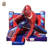 Structure gonflable de jeu sur le thème de Spider-Man pour l'extérieur et toboggan aquatique gonflable : structure gonflable de jeu de super-héros pour enfants en plein air