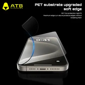 ATB 3D ekran koruyucu IPhone 14 13 12 11 Promax 3D temperli cam Anti-Spy kolay kurulum ekran koruyucu Film