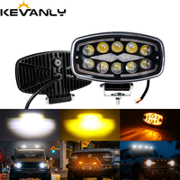Barre lumineuse de travail LED 12V de haute qualité pour voiture, 10 lentilles, blanc jaune, double couleur, projecteur de conduite pour voiture, camion, SUV, VTT, UTV, phare