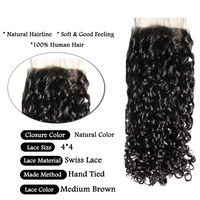 Bundles de cheveux bouclés Super Double Drawn avec fermeture à lacet, 12a Pixie Cut couleur naturelle 100% brésilienne Extensions de cheveux humains Bundle