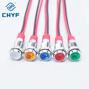 CHYF selling electric push button 6mm yellow illuminated LED metal indicator