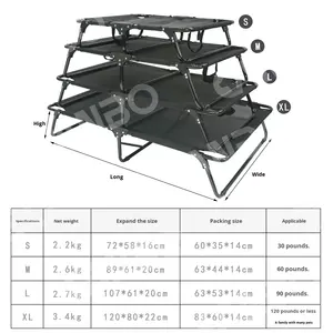 अनुकूलित ग्रीष्मकालीन आउटडोर वाटरप्रूफ स्टील ट्यूब + टेस्लिन मेष कला उन्नत फोल्डेबल नो-स्थापना बड़े कुत्ते पालतू बिस्तर - Product Image 5