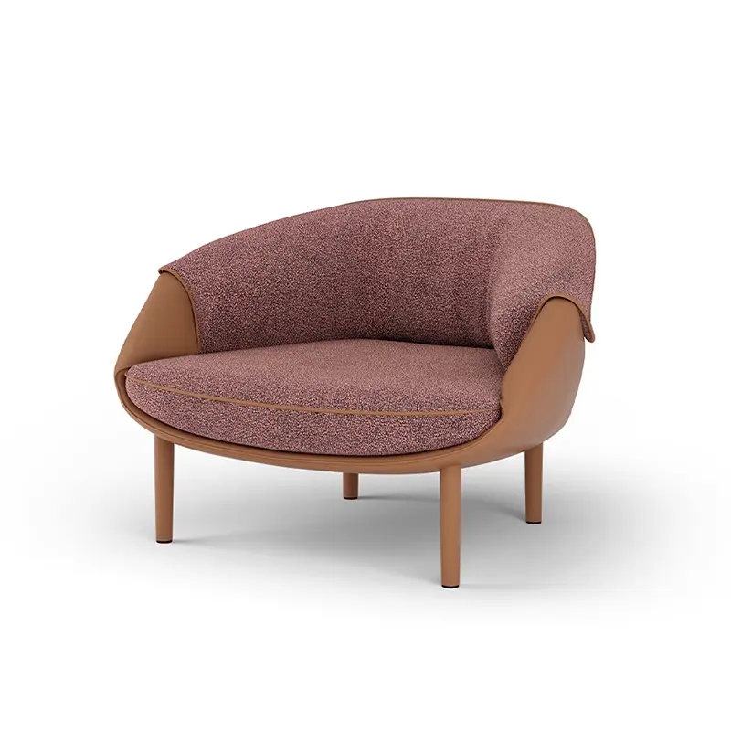 Muebles ricos de lujo redondo sofá individual silla terciopelo cuero acento silla para Hotel café hogar ocio acento Club dormitorio Chaise