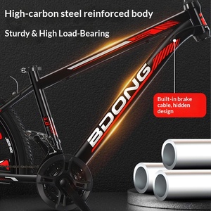 Bicicleta de Montaña 26/24 Pulgadas, 21 Velocidades, para Adultos, Todoterreno, con Suspensión, Cuadro de Acero al Carbono, Ruedas Integradas Tayue, 120 kg - Product Image 2