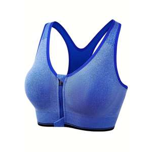 3-Pack Plus Size <b>Sports</b> <b>Bras</b> for Women Zipper Soft Padded Wireless Support High for Impact Breathable Moisture-Wicking Printed - Product Image 6