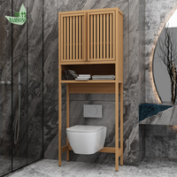 Meuble de rangement pour salle de bain, organisateur au-dessus des toilettes, étagères en bambou, unité moderne, gain de place, meuble-lavabo pour salle de bain