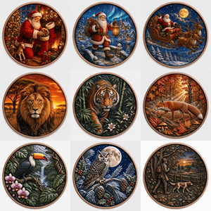 Pièces de monnaie en cuivre 5 oz .999 Cuivre Pur, Motif Forêt Tropicale et Boue de Rhinocéros, Impression UV Colorée, Cadeau - Product Image 4
