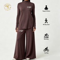 Survêtement islamique pour femme, personnalisable en usine, avec pantalon long à taille ajustable et haut à col mi-haut, séchage rapide, pour le sport