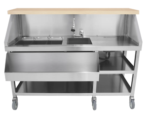 Comptoir de bar contemporain en acier inoxydable, durable, sur mesure, poste de travail professionnel pour bar, marque VK, service de boissons pour hôtel, café - Product Image 4