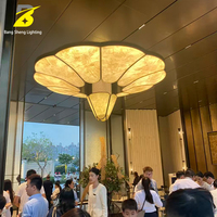Plafonnier moderne en albâtre en forme de pétale, nouveau style chinois, pour hall d'hôtel