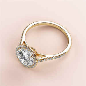 Bague en diamant personnalisée en or jaune et blanc 18 carats 3mm 2 carats Moissanite Style classique pour la fête d'anniversaire de mariage de fiançailles - Product Image 2