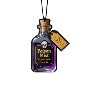 Ambientador Colgante para Coche Poison Mist, Botella de Vidrio, Aroma Cítrico y Hierbas, Estilo Oscuro, Larga Duración, Evaporación Natural - Product Image 1