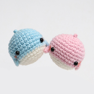 Jouets d'animaux marins Kawaii, petits amigurumi en peluche, créatures marines, porte-clés en forme <span class=keywords><strong>de</strong></span> baleine, poupée en crochet, porte-clés en macramé - Product Image 4