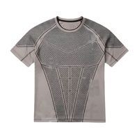 T-shirt de sport pour homme, tenue de fitness ajustée, élastique, séchage rapide, coupe ajustée, tendance, entraînement musculaire des jambes, manches courtes