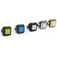 Bouton en plastique éclairé par LED pour jeu d'arcade Chilong 27x27mm (options multicolores rouge/jaune/bleu/vert) boîte en carton