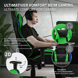 Altura ajustable gran oferta masaje <span class=keywords><strong>verde</strong></span> Rgb luz ergonómica espalda <span class=keywords><strong>Gamer</strong></span> <span class=keywords><strong>silla</strong></span> giratoria Bluetooth altavoces ordenador <span class=keywords><strong>silla</strong></span> de oficina - Product Image 4
