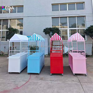 Carrito de Decoración para Bodas al Aire Libre LEDA, Carrito para Exhibición de Flores, Carrito de Algodón de Azúcar, Carrito Negro para Dulces - Product Image 4