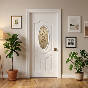 Puerta de Seguridad de Acero de Alta Calidad con Vidrio Insertado, Puerta Principal Decorativa para Casa, Proveedor de Fábrica en China - Product Image 2